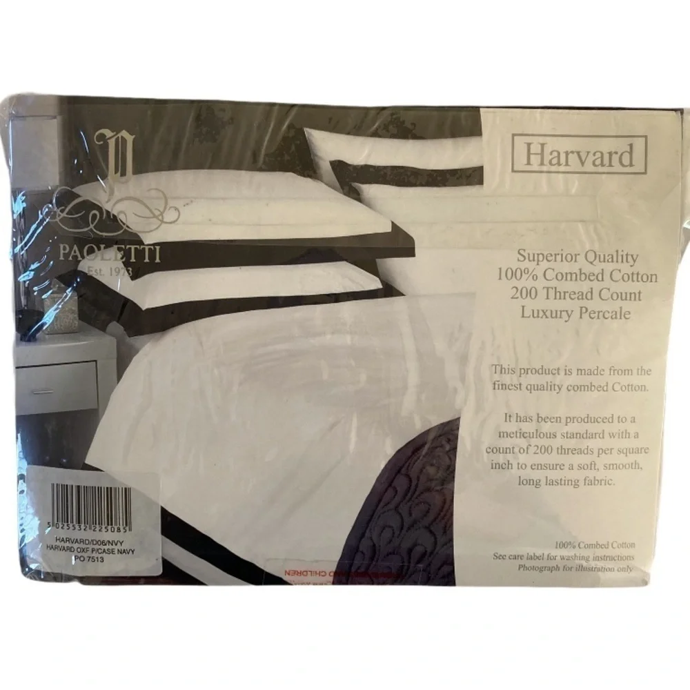 Paoletti Harvard Oxford Pillowcase Cotton NWT